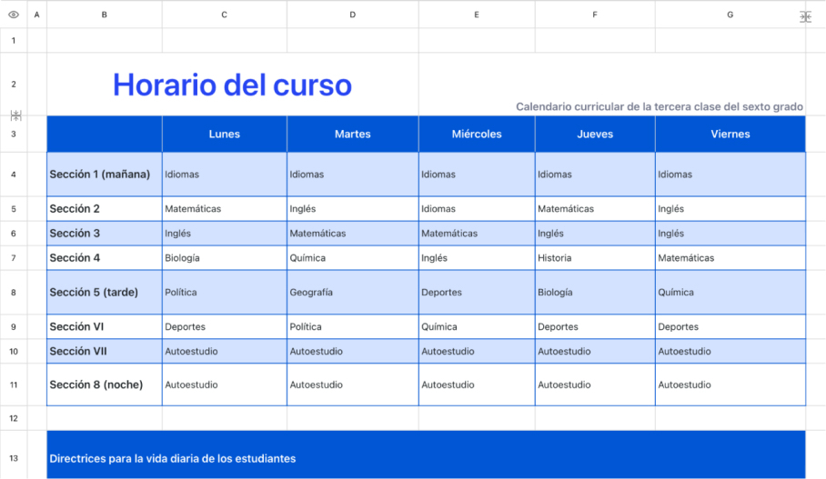 Horario 3